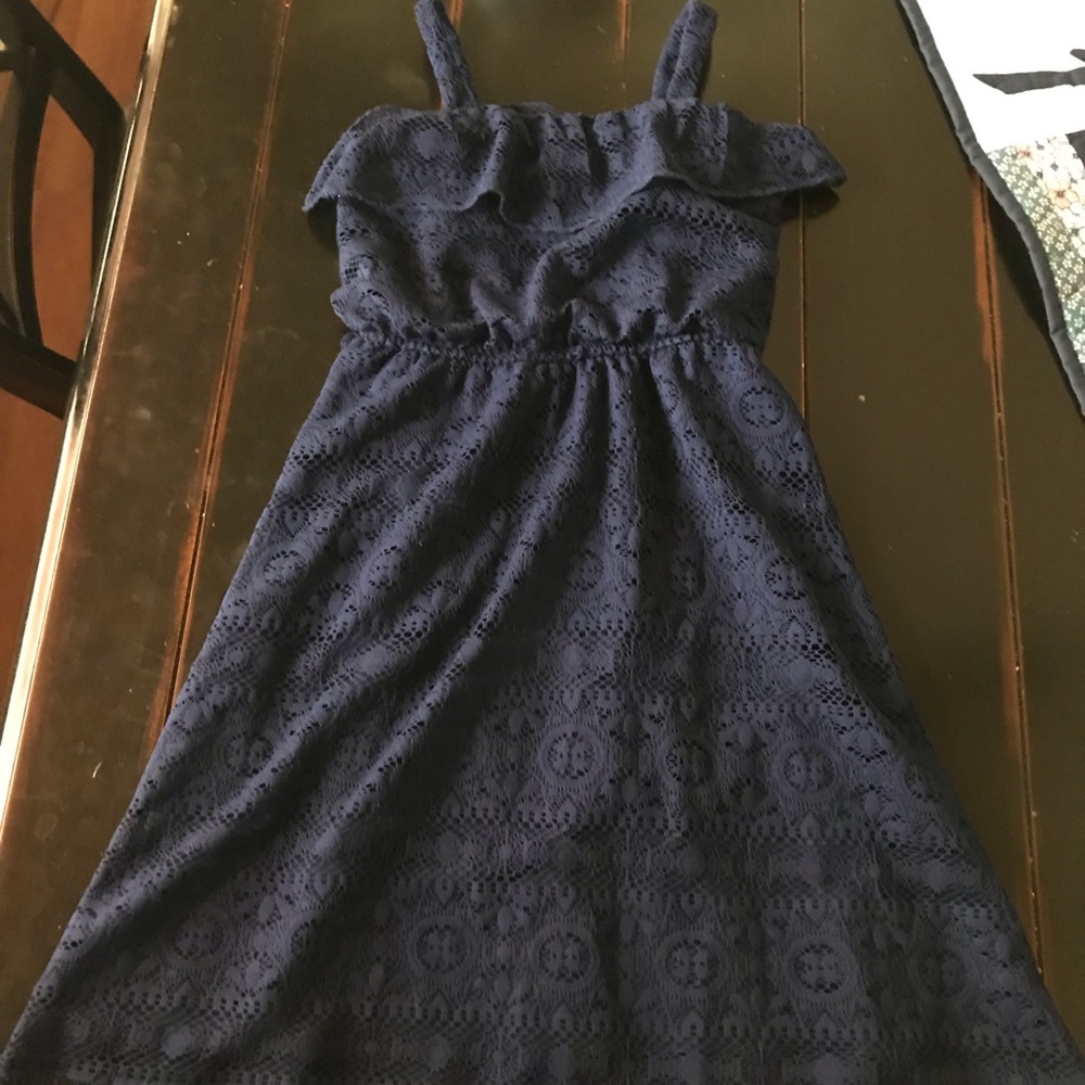Blue eyelet dress